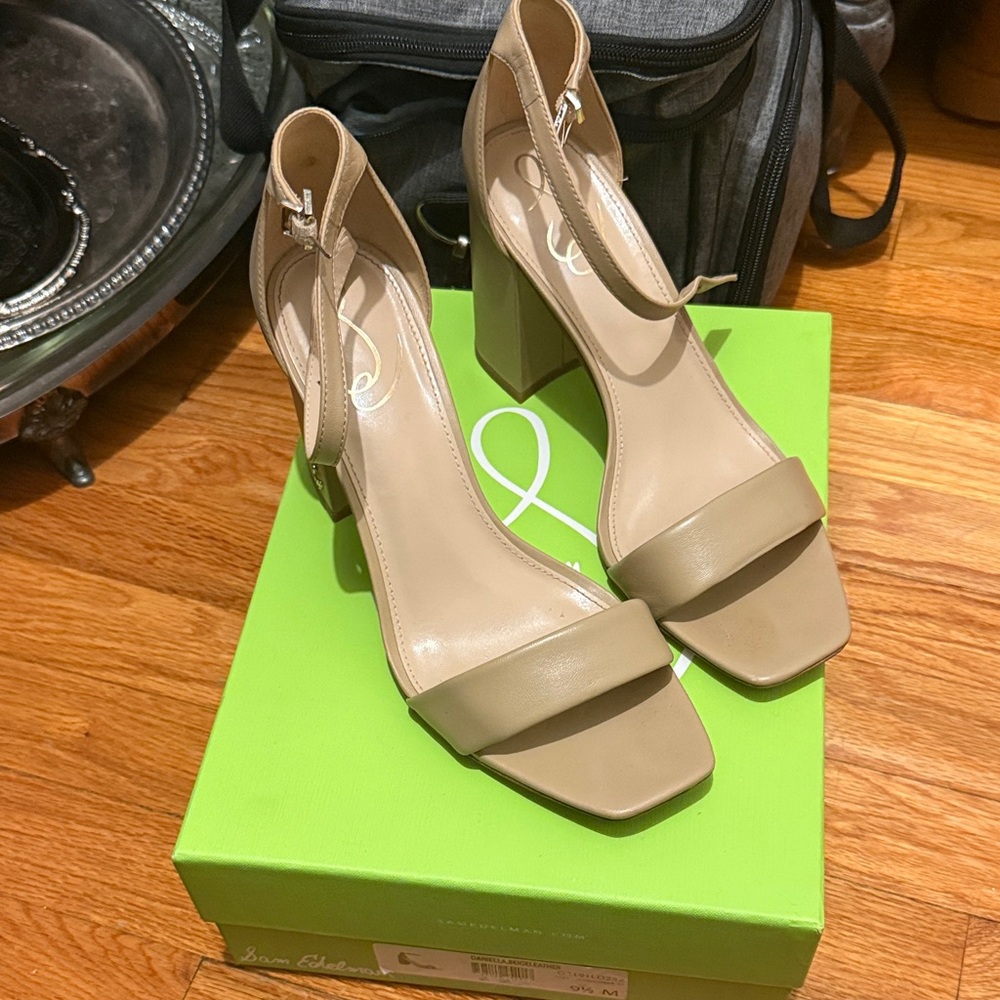 Sam Edelman Taupe Block Heel Sandals